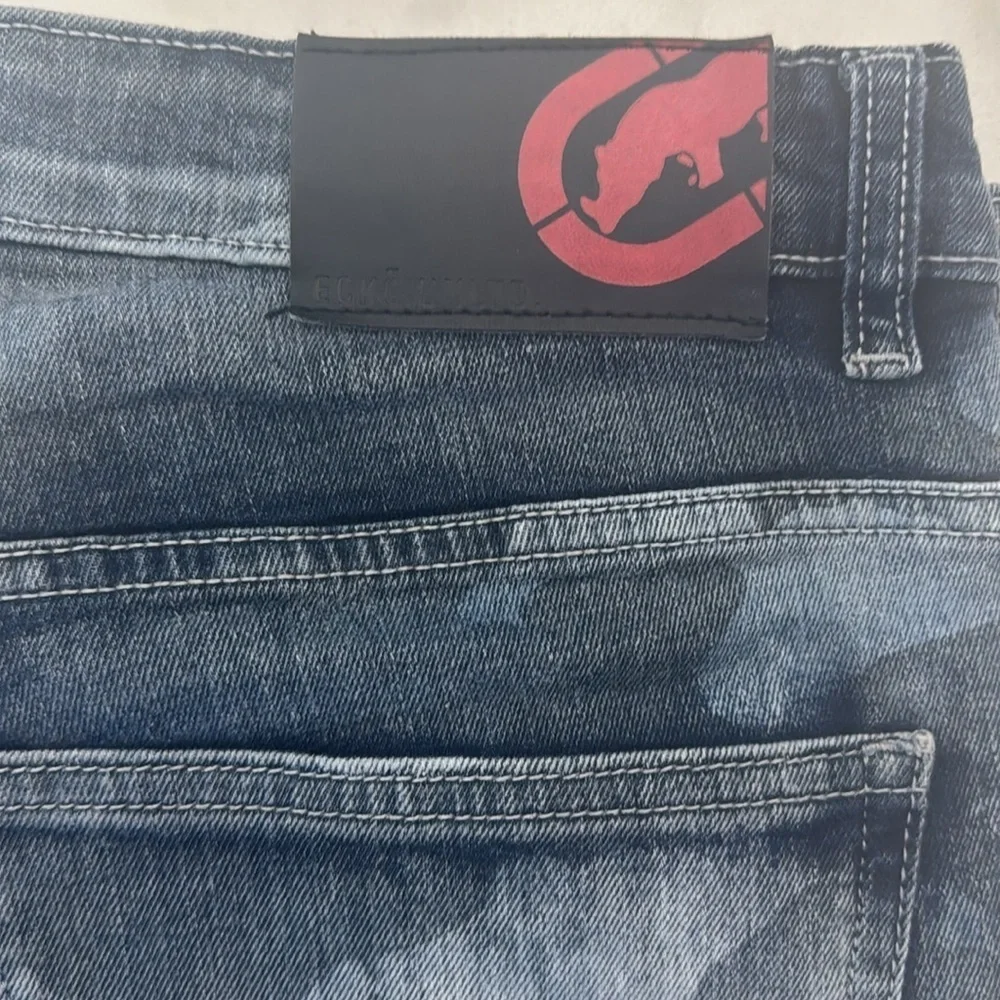 Ecko Unlimited Blue Camouflage Skinny Jeans.  Sz 32